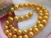 Gorgeous 10mm Gold Sea Shell Pearl Necklace 18 '' 14k lås