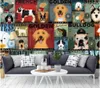 3d Tapeta Niestandardowe zdjęcie Mural Cartoon Śmieszne Ilustracje Pies Salon Malarstwo 3D Murale ścienne Tapety na ściany 3 d