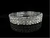 Bracelet en argent pour soirée de mariage, Bling Bling, 3 rangées de strass, cristal extensible, bracelet de bal, bijoux de mariée, mariage A9656022