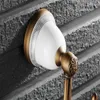 Free Shipping Bathroom decoration Accessory Brass Robe Hook Wall Mount Clothe /towel Hanger towel ring Hook up with two hangers HH20162