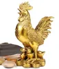Colección zodiaco chino Fengshui pollo estatua de latón 6x5x10 CM