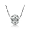 Yhamni fina smycken 100% 925 Sterling Silver Bead Pendant Halsband för kvinnor Silver Kedjor Uttalande Halsband Partihandel BKN006