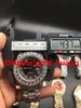 Reloj mecánico de lujo para hombre con diamantes grandes de 43 mm (esfera multicolor) Relojes automáticos de acero inoxidable con banda de diamantes para hombre en negro 53211