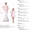 Elegante lange Ärmel, Spitzen-Hosenanzüge für die Brautmutter mit Jacken, V-Ausschnitt, Hochzeitsgastkleid, Übergröße, Chiffon-Mütter-Bräutigam-Kleider