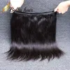 360 Lace frontale sluiting met rechte Braziliaanse maagdelijke menselijke haarbundels 3 -stks verven haar weven Juliechina