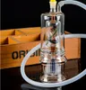 The new glass double-layer mute Swan filter Hookah, send pot accessories, glass bongs, glass water pipe, smoking, color style random deliver