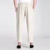 Commercio all'ingrosso- Pantaloni in lino in cotone da uomo cinese 2017 nuovo stile Elastic Waist Leisure Wu Shu Pantaloni S M L XL XXL XXXL 2606-1