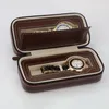 \ Rangement de luxe étui à fermeture éclair organisateur en cuir 2 pièces boîte de montre étui portefeuille conception étui de montre de stockage, boîtes d'emballage fournisseur personnalisé