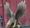 Kina Fengshui Brass Wealth Money Success Hawk Eagle Lanneret Bird King Statue