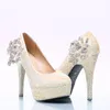 White AB Crystal Wedding Shoes Sparkling Rhinestone Bridal Dress Shoes Plus Size Platform High Heel Shoes Cinderella Prom Pumps