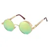 Occhiali da sole vintage da donna Steampunk Brand Design occhiali da sole dorati e neri vintage tondi cerchio da uomo UV gafas de sol