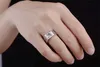 YHAMNI Original Real 925 Sterling Zilveren Ringen voor Man Bruiloft Engagement Ring Mode Diamant Sieraden Mannen Vinger Ring NJZ002