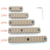 Tan Color Printed Aluminium 5,7,9,11,13 Slots Picatinny / Weaver Rail Sections för Key Mod Handguards System Gratis frakt