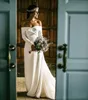 Бифштексы Свадебные платья 2017 шифон плеча с длинным рукавом Boho Свадебные платья плюс размер выполненный на заказ Китай EN11036