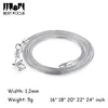 Promotion! wholesale 925 Silver Necklace Fashion Snake Chain Necklace Simple jewelry 1.2 mm Necklaces 16 18 20 22 24 inches 120pcs/lot
