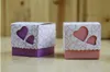 Aşk kalp küçük lazer kesim hediye şeker kutuları düğün partisi şeridi ile şeker torbaları lehine dekor7367504
