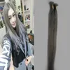 Silver Grey Hair Extensions Brazylijski Proste Ludzkie Hair Fusion U Extensions końcówki 100s Pre Bonded Ludzkie Przedłużanie Włosów 100g