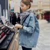 Hurtownia - Uwbacka Nowa Oversized Denim Kurtka Kobiety Wiatrówka Loose Dżinsy Kurtka Kobiety Płukane Chłopak Denim Kurtki