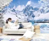 Fresh snow mountain Tianchi 3D TV backdrop mural 3d wallpaper 3d wall papers for tv backdrop6428706