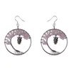 Woman dangle Earrings Exaggerated Style 925 Sterling Silver Jewelry Natural Stone Amethyst Cartoon Classic Life Tree Earring
