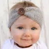 Automne chaud Hiver laine tricotée Bandeau Bébés filles enfants nouveau-né cheveux Head Band Wrap Turban Couvre-chef avec bouton Enfants Accessoires cheveux