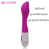 2017 New Big Head Silicone G-Spot Dildo Vibrator Body Massager 30 Snabb Vattentät Oral Clit Bullet Vibrator Kvinnor Erotiska Leksaker 0701