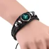 Moda dodici oroscopo corda intrecciata braccialetto di cuoio vintage nero in rilievo 12 braccialetti di fascino dello zodiaco per le donne gioielli fai da te punk