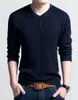 Men's Sweaters Wholesale- Male Arrival Fashion V-neck Pullover Knitted Sweater Pure Color Lightweight Full Sleeve Slim Fit Knitwear For Men