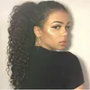 Kinky Curly Human Hair Pony Tail Hairpiece Virgin 10A Drawstring Ponytail 1B Human Hair För Black Women 1 Piece Hair Extension