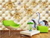 Luxo Europeu Europeu Modern Luxury Jóias Flor Branco Caso Soft Soft Parede de TV 3D