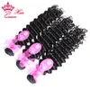 Queen Hair Products 12-28 "Virgin Brasilian Hair Hair Hair Extensions Deep Curl Weft 4PCS / Lot Natural Color 1B