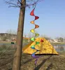 Hot Foldble Rainbow Spiral Windmill Windsock Garden Wind Spinner Camping Tent Garden Decorations in Stock