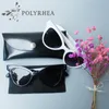 Luxe vrouwen kat oog retro zonnebril high fashion designer merken dame zomer stijl zonnebril met doos en case