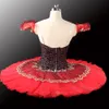 Adulto negro rojo profesional Tutu Red Ballet Tutus para rendimiento Black Swan Costume Girls Ballet TutuLD0014264n