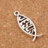 Hollow Jesus Fish Animal Charms Pendants MIC New 200pcs/lot Antique Silver Jewelry DIY L044 Findings