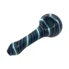 Pipe à main en verre couleur bleue 4,2 pouces pipe à la cuillère en verre soufflé à la main en verre pour fumer le tabac