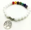 NY 7 CHAKRA JARMETE MEN Black Lava Healing Balance Pärlor Reiki Tree of Life Prayer Natural Stone Yoga Armband för kvinnor