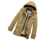 AFS JEEP Men Autumn Spring Hooded Coat Hat Detachable COTTON Men Jackets Long Sleeve Military Style Casual Outerwear Plus Size4930188