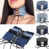 Wide Jean Chokers Necklace Collar Bandage lace Ties adjustable Necklaces for Women Fashion Jewelry will and sandy