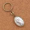 Alloy Catholicism Blessed Virgin Mary Madonna Key Ring 2 Inch Miraculous Medal Keychain with Prayer Travel Protection K1743 12colors 12lots/lot