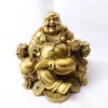 Pur Cuivre Chaise Sit Maitreya Articles d'Ameublement Rire Bouddha staty