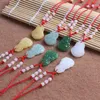 Bra a ++ varm hängande jade buddha halsband glas prydnad röd rep prydnad wfn587 (med kedja) mix ordning 20 stycken mycket