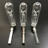 Mini glass water pipe oil rig with gr2 titanium tip quartz or ceramic tip for choose NC mini glass smoking pipe