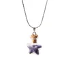 Diy cork glass necklace rice bead five - pointed star bottle lucky wish bottle selling WFN300 (with chain) mix order 20 pieces a lot