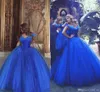 Drömliknande Askepottkvällsklänningar Bollklänning Mor och dotter Prom Dress Tulle av axelblommor Lång vuxen barn Pageant 178W