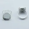 Beadsnice smycken ring Hela ringsignalerna Bezel Inställning passar 18mm runda como eller cabochons justerbar fingerring bas ID 275582876552