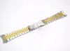 20mm 316L rostfritt stål jubileet Silver Twotone Gold Wrist Watch Band Rem Armband Solid Screw Links Curved End228h