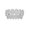 Griglie di alta qualità nuovo microzircone placcato in oro massiccio hiphop con cappuccio diamante pieno superiore inferiore denti grillz gioielli per il corpo Halloween