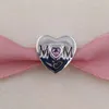 Andy Jewel Mothers Day 925 Sterling Silver Beads Mother Heart Charm Подходит для европейского стиля Pandora Ювелирные изделия Браслеты Ожерелье 791881PCZ Подарок маме