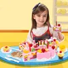 54 pcs DIY Bolo De Aniversário De Corte Jogar Cozinha Comida Brinquedo De Plástico Crianças Crianças Bebê Early Educacional Brinquedo Clássico